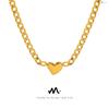 18K Gold Clavicle Chain Pendant Necklace - Trendy European & American Titanium Steel Jewelry for Women