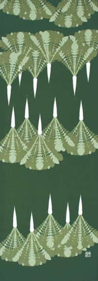 Dyeing Anbo Hand Towel Dark Authentic Dyed Cotton Made In 35cm X 100cm "Kameido Daikon, Green" 100% Tokuoka, Japan,