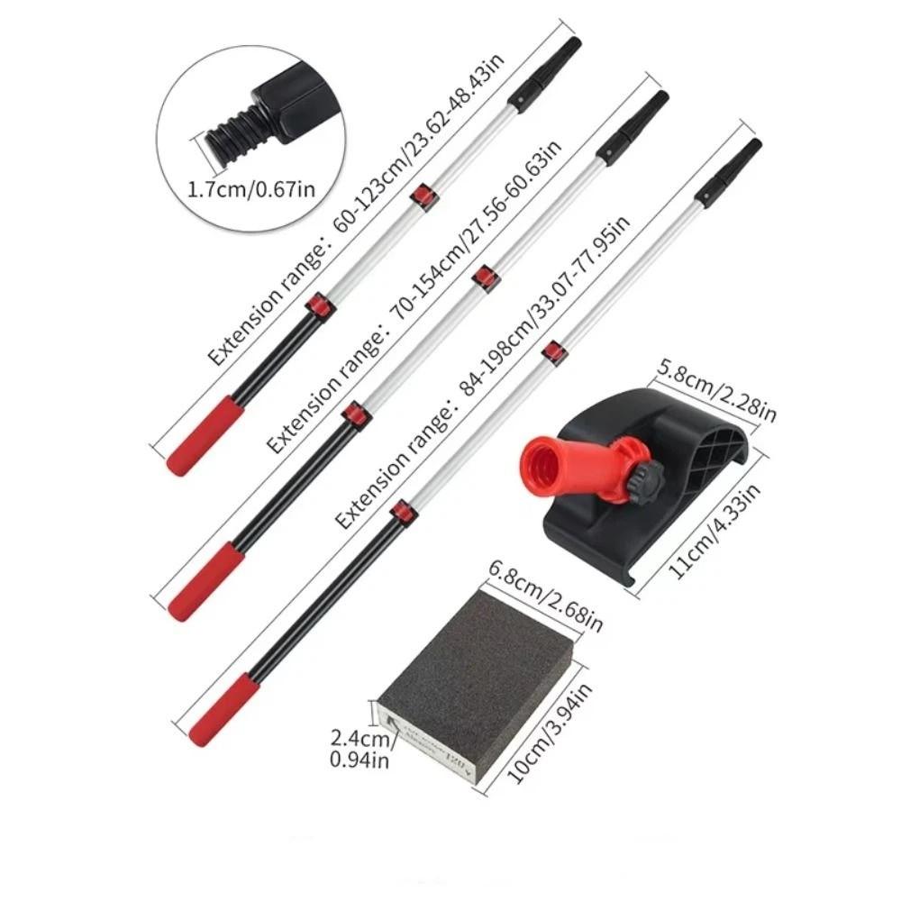 Aluminum Telescopic Pole Wall Sanding Frame Plaster Surface Polisher Putty Sanding