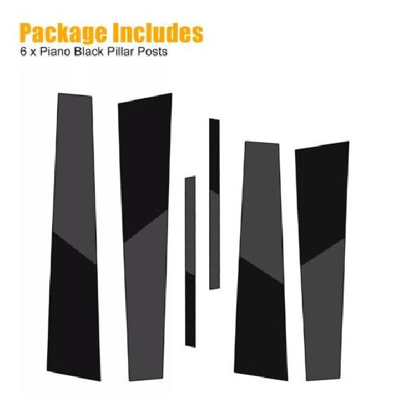 6x For 2011- Dodge Charger Door Pillar Post Trim Cover Set Piano Gloss Black