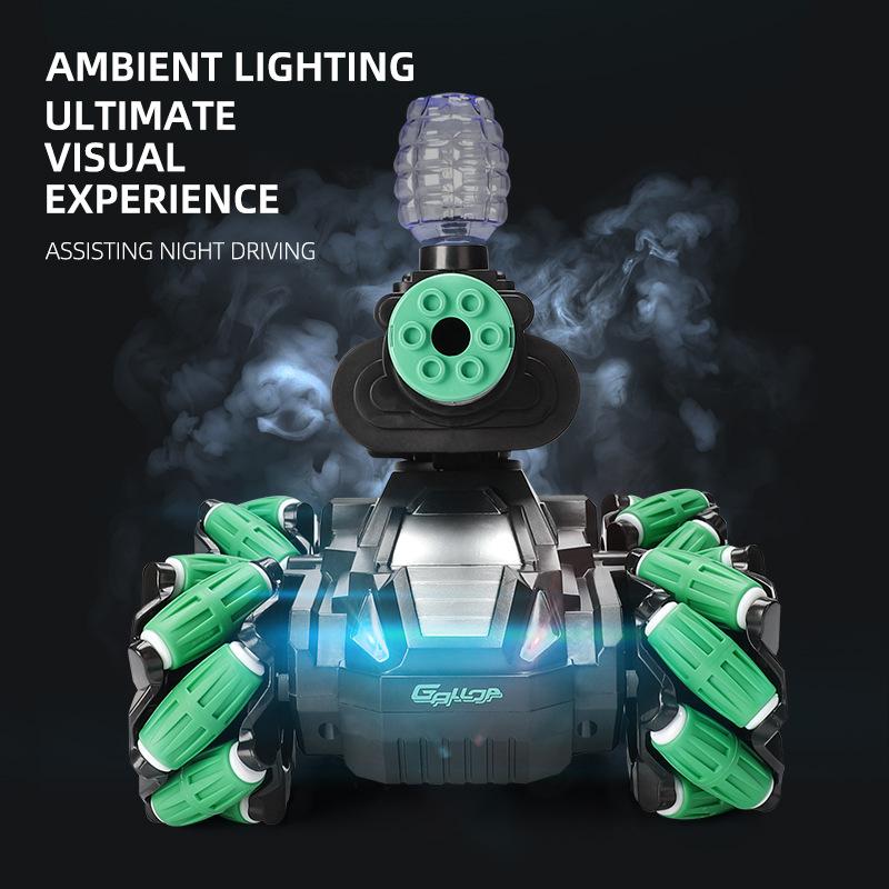 Gestensteuerung Fernbedienung Panzer Spielzeugauto mit Musik, Spray & LED-Lichtern, Intelligentes RC-Fahrzeug Geschenk für Jungen Mädchen