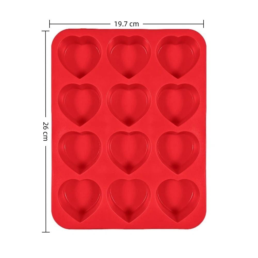 12-Cavity Heart-Shaped Mousse Cake Mold Food Grade Silicone French Pastry Mold  Dessert Making