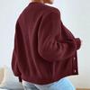 Women's Long-Sleeve V-Neck Cardigan: Solid Color, Single-Breasted, Loose Fit Knit Jacket for Autumn/Winter