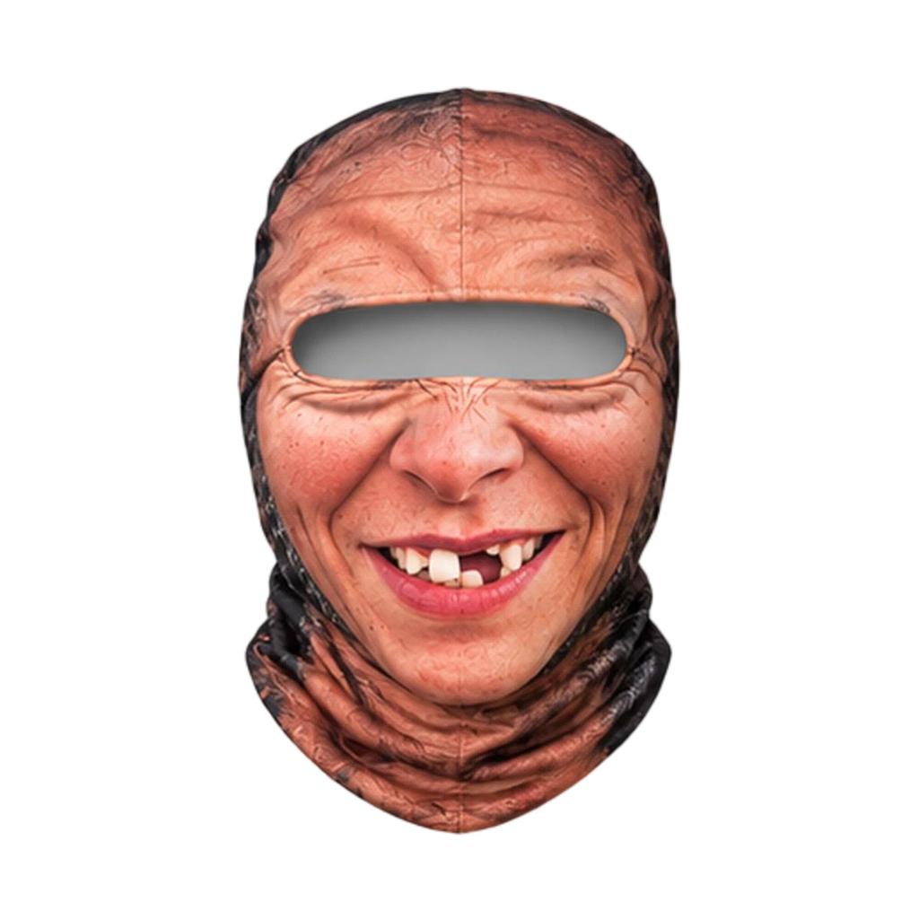 Novelty Old Man Ski, Funny Realistic 3D Full Face Print Winter Hat, Sunglasses Not Included