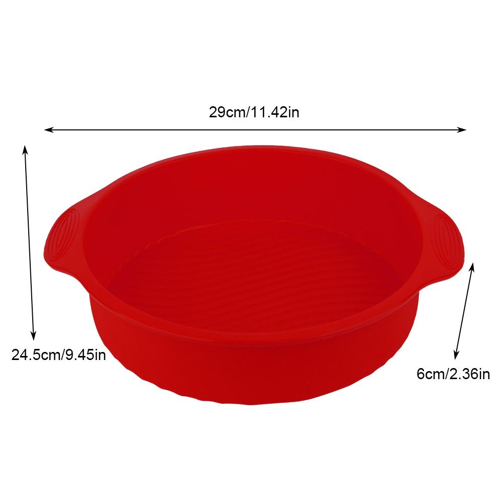 11.42inch Round Shape 3D Silicone Baking Cake Mold DIY Baking Cake Pan Tray(Red)