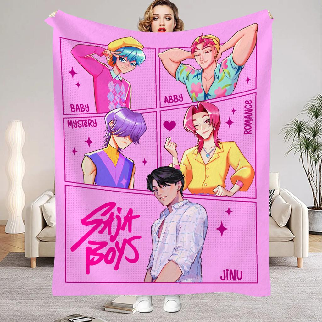 K Pop Demon Hunters Huntrix Saja Boys Blanket Super Warm Comfortable Throw Blanket  For Girls Boys Living Room Flannel Bedspread