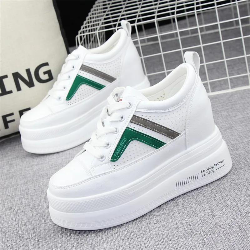Fashion 2025 New Women 10cm Platform Wedge Fashion Sneakers Lace Up Shoes Vulcanize Chunky Sneaker Ladies Fashion Platform Shoes