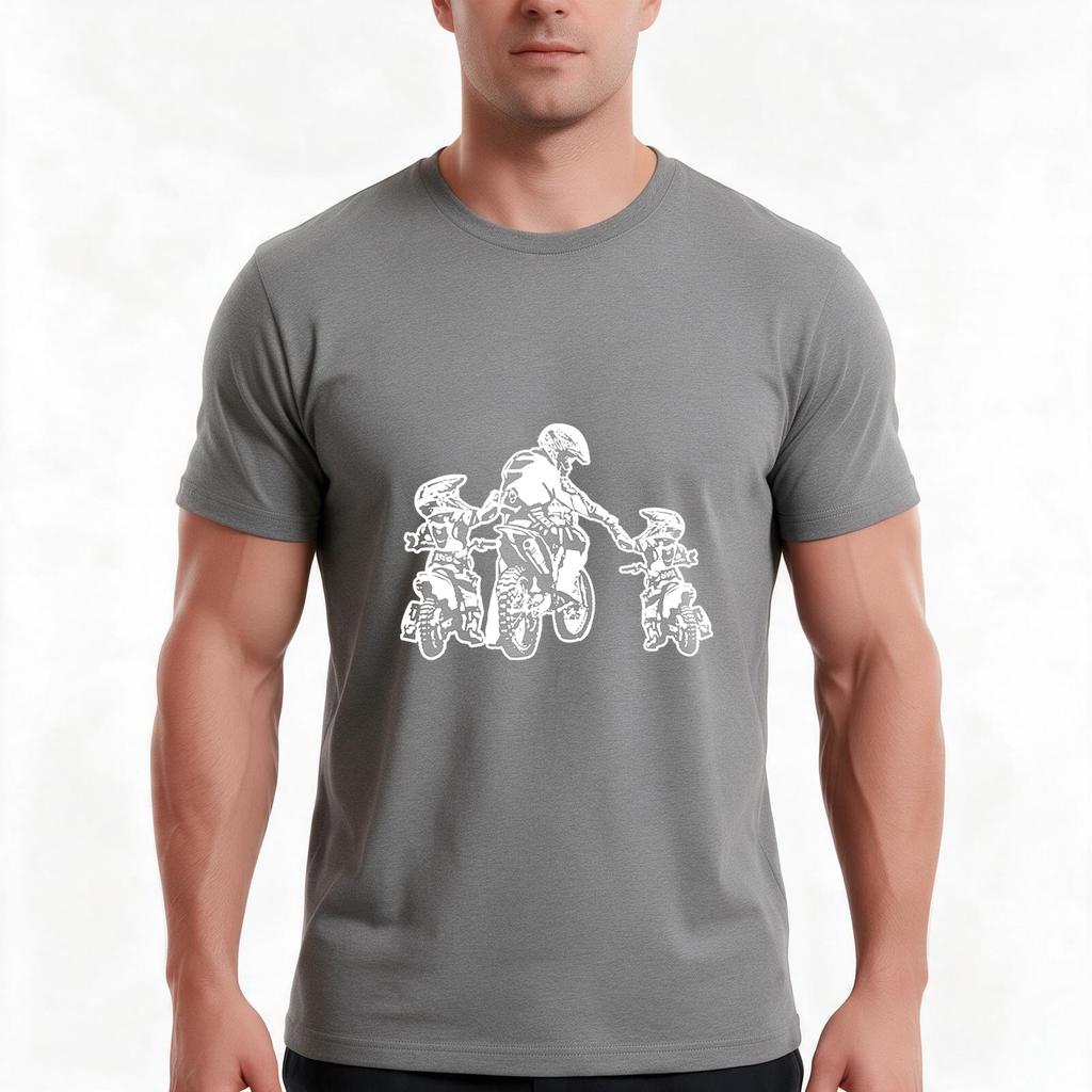 Motorcycle Dad Daddy Fathers Day Motocross Gift Father And Sons Tshirt Summer Casual Cotton Tee Oversized Streetwear Tops