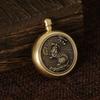 Brass Zodiac Fortune Keychain with Rotating Pendant and Handle