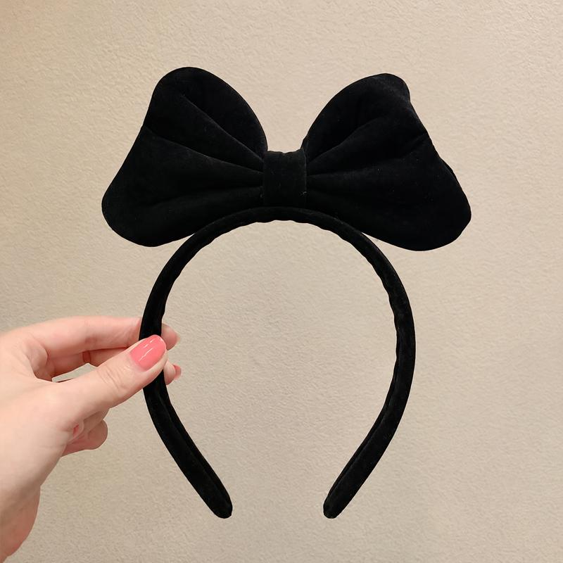 Velvet Big Bow Red Headband Ladies Elegant Temperament High Cranial Headband Girls Cute Headband