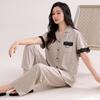Modal Pajamas Women's Summer Thin Short-sleeved Trousers Large Size Casual High-end Loungewear Suit Can Be Worn Outside