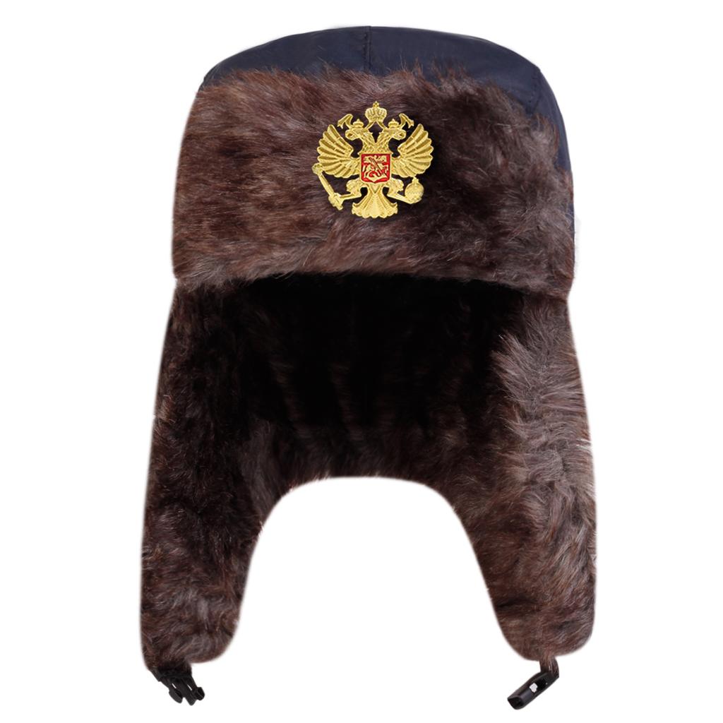 Winter Russian Double Headed Eagle Lei Feng Hat Men Outdoor Windproof and Cold Proof Bomber Hats Fashionable and Personalized Caps Cold Cap