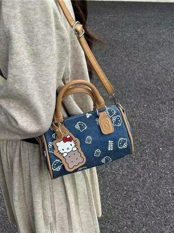 Cartoon Denim Shoulder Bag For Women With Stylish Design And Storage