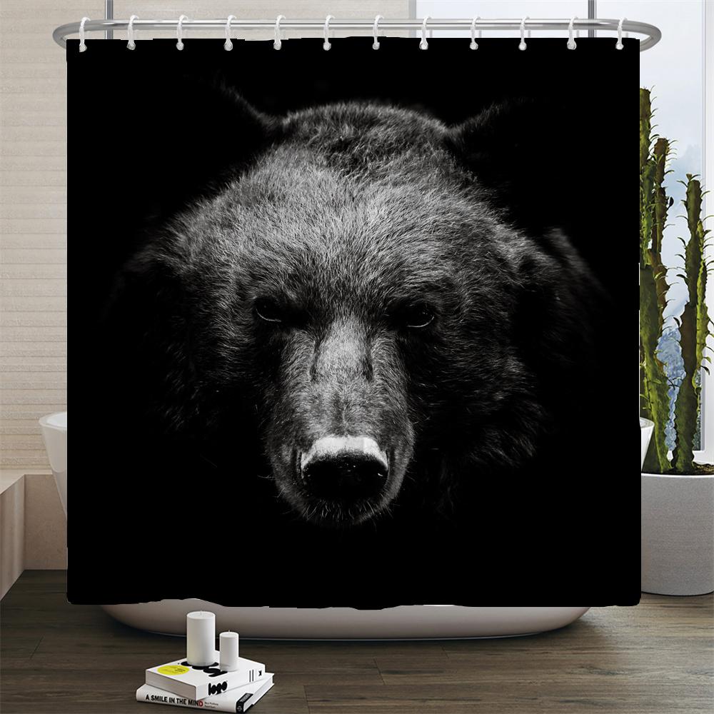 Rolig Duschdraperi 3d Badrumsdraperier Apa Orangutang Djurtryck Vattentät Polyester för badrumsdekor stor 180x200cm