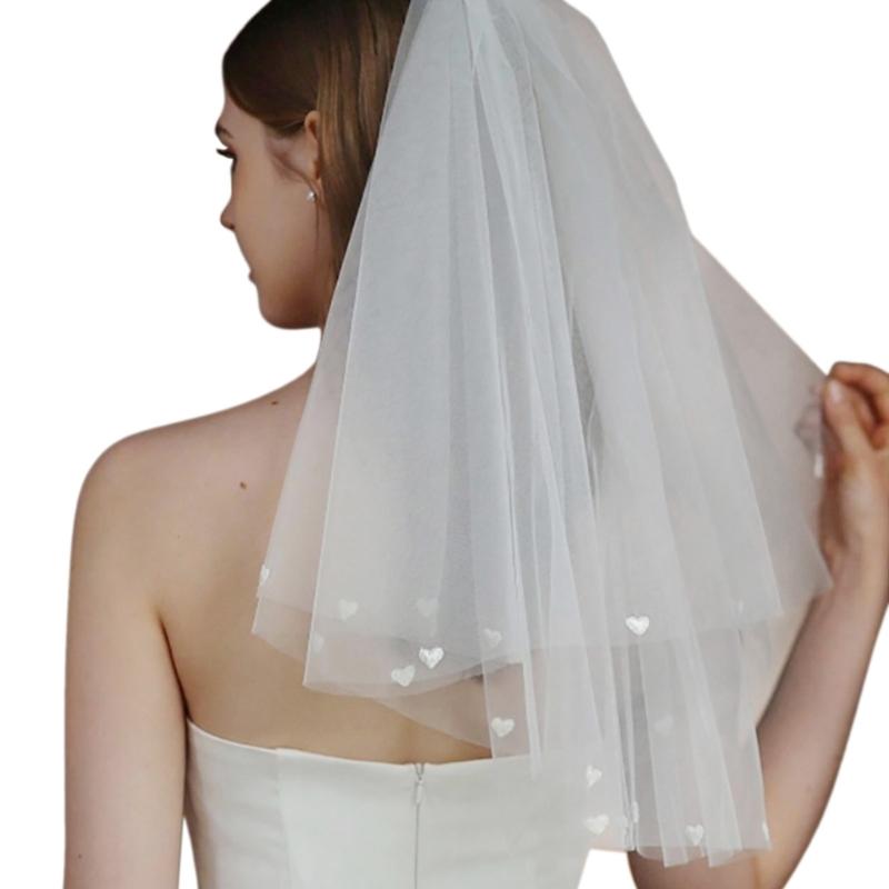 Voiles de Mariage Courts Luxueux Voiles de Tempérament Élégants avec Peigne Événement Dames pour Demoiselles d'Honneur et Participants au Mariage