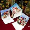 6PCS DIY Rhinestone Diamond Art Mosaic Postcards Xmas Pattern Diamond Art Handmade Cards Thank You Cards and Holiday Blessings