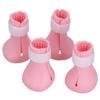 Kratzfeste Katzenschuhe aus Silikon, Stiefel, Katzennagelabdeckung, Pfotenschutz zum Baden und Rasieren(Rosa )