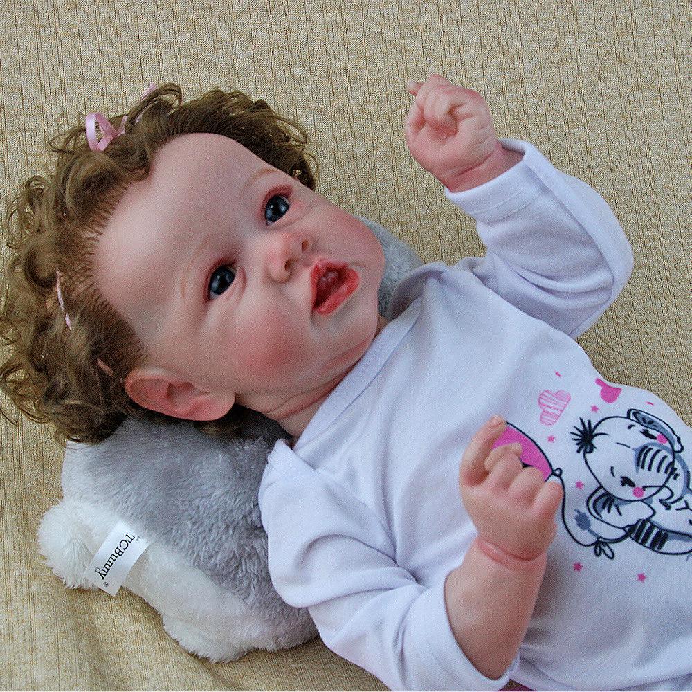 55 cm Vaskbar naturtro Myk Håndmalt Simulering Baby Reborn Dukke Barn Følger med Lek Dukke