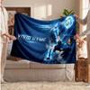 Personalisierte Fleece-Decke Cristiano Ronaldo mit Fußball-Logo, Individueller Name Text Weich Warm Home Überwurfdecke