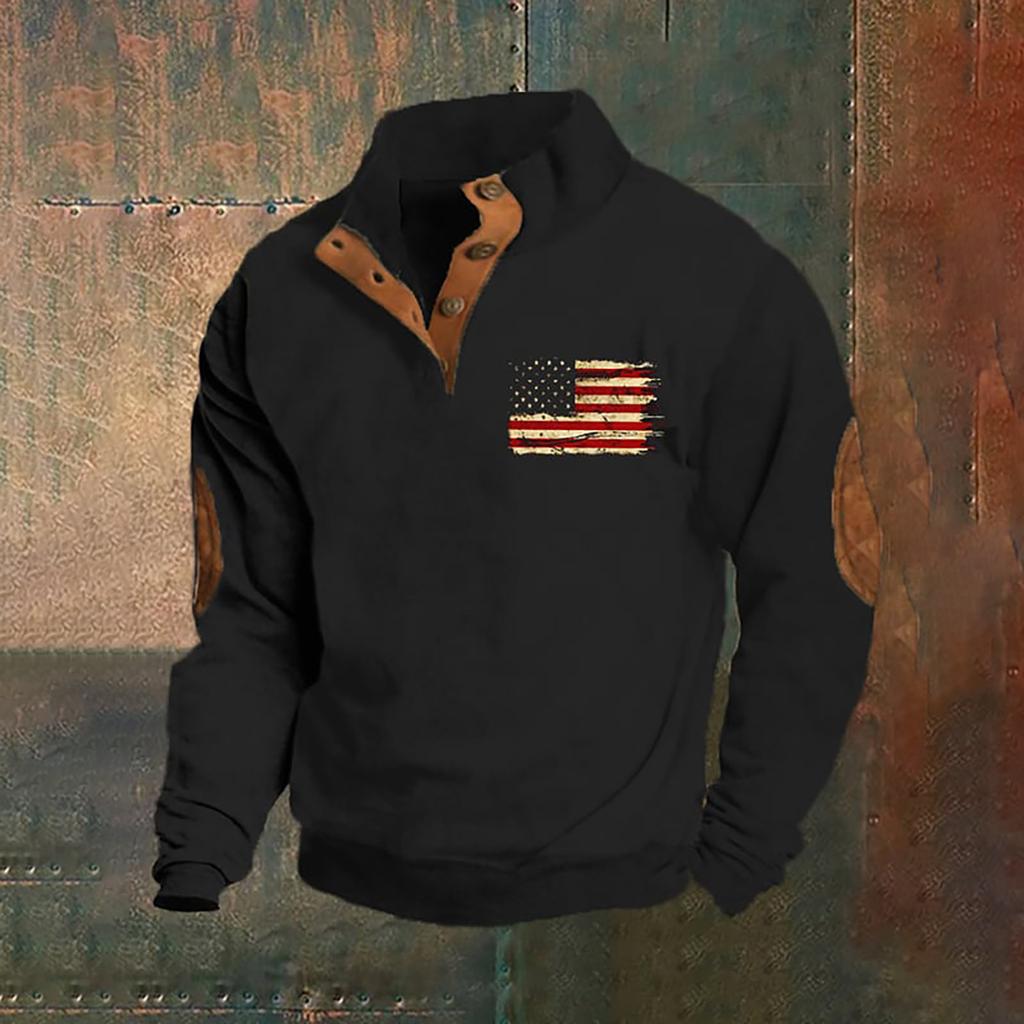 Hanorac pentru bărbați cu guler în picioare de primăvară și toamnă este pulovere casual în aer liber Topuri