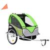 Remorque à vélo 2-en-1 - vidaXL - Vert et gris - Pour enfants - Vélo loisir