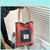Polyester Retro Denim Tote Bag With Dual Shoulder Straps For Casual Urban Wear