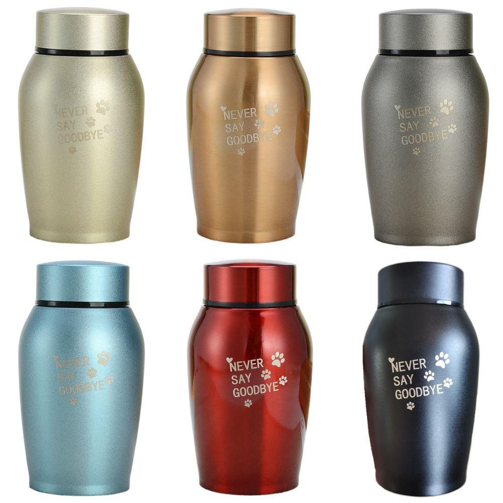 Pet Paw Print Funeral Urn for Pets Stainless Steel Dog Cat Cremation Urns Pet Supplies