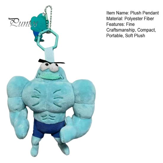 Decorative Hang Tag for Keys Funny Buff Muscle Fish Plush Keychain, Cartoon Stuffed Shape Gift Pendant, Novelty Soft Bag Charm Key Ring, Creative