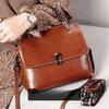 Genuine Leather Shell Bag for Women, Top Grain Oil Wax Cowhide Shoulder Purse, 2026 New Minimalist Clutch, Soft Texture Crossbody Bag, Vintage Style