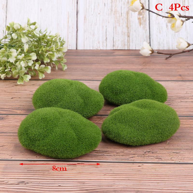 4Pcs Micro Landscape Artificial Moss Stone Fairy Garden Bonsai Fake Moss Decor