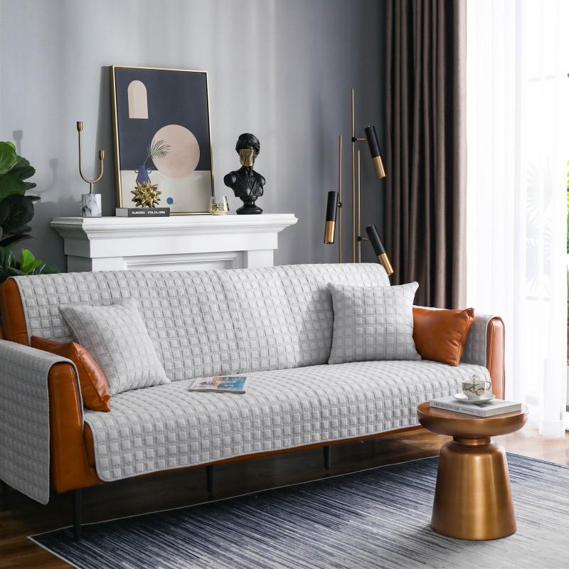 Four Seasons Universal Front and Back Cotton Quilted Sofa Cushion Modern Simple Double-sided Fabric Sofa Cushion Towel