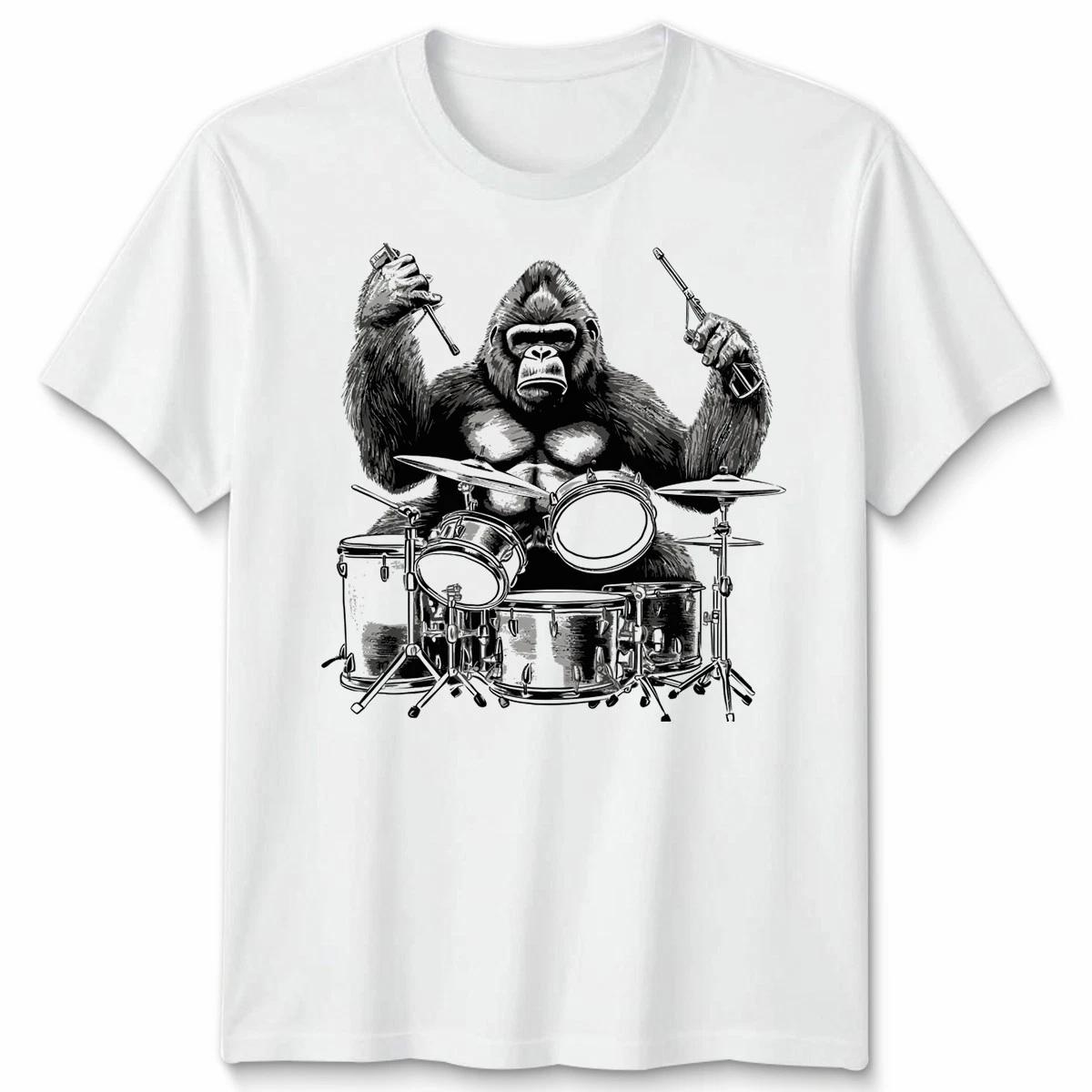 Gorilla Drummer Music T Shirt Mens Graphic Tee Womens Unisex Top M