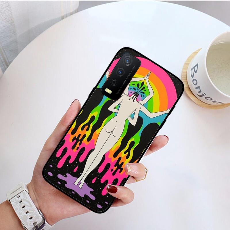 Bunte psychedelische Trippy Art Handyhülle für VIVO Y31 Y21 Y70 Y21S Y20 Y72 1907 Y12 Y11S Y53S Y33S Y55 Y76 Y51 Y15S Y01