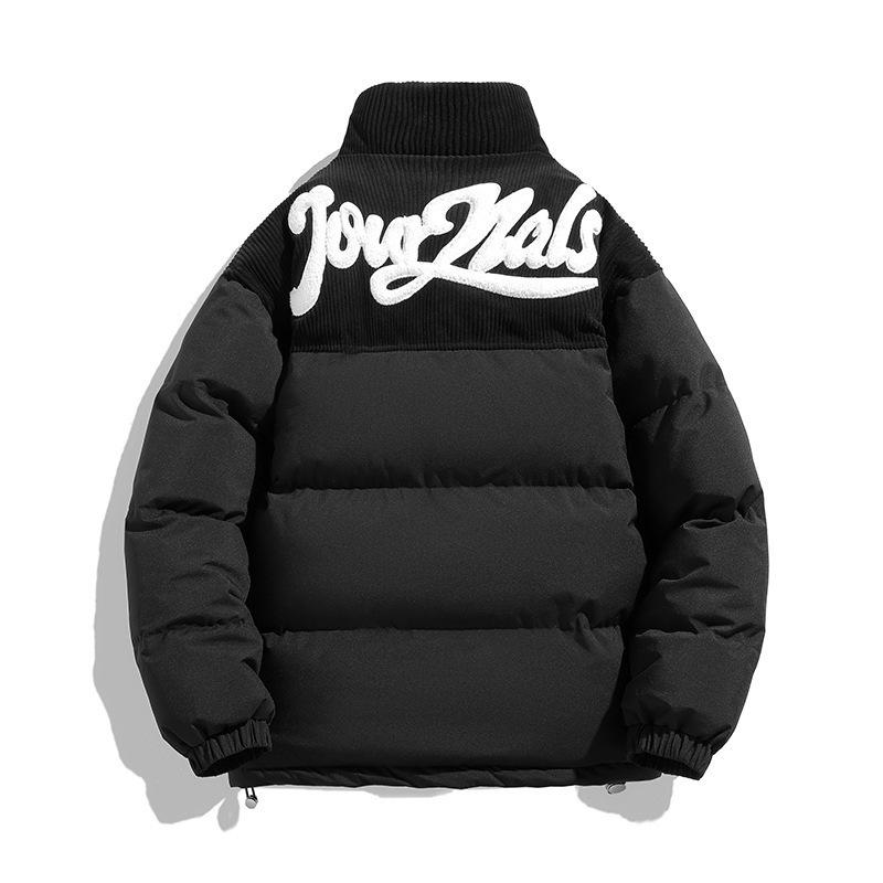 2025 Winter Trendy Stand Collar Color Block Windproof Cotton Jacket for Men and Women