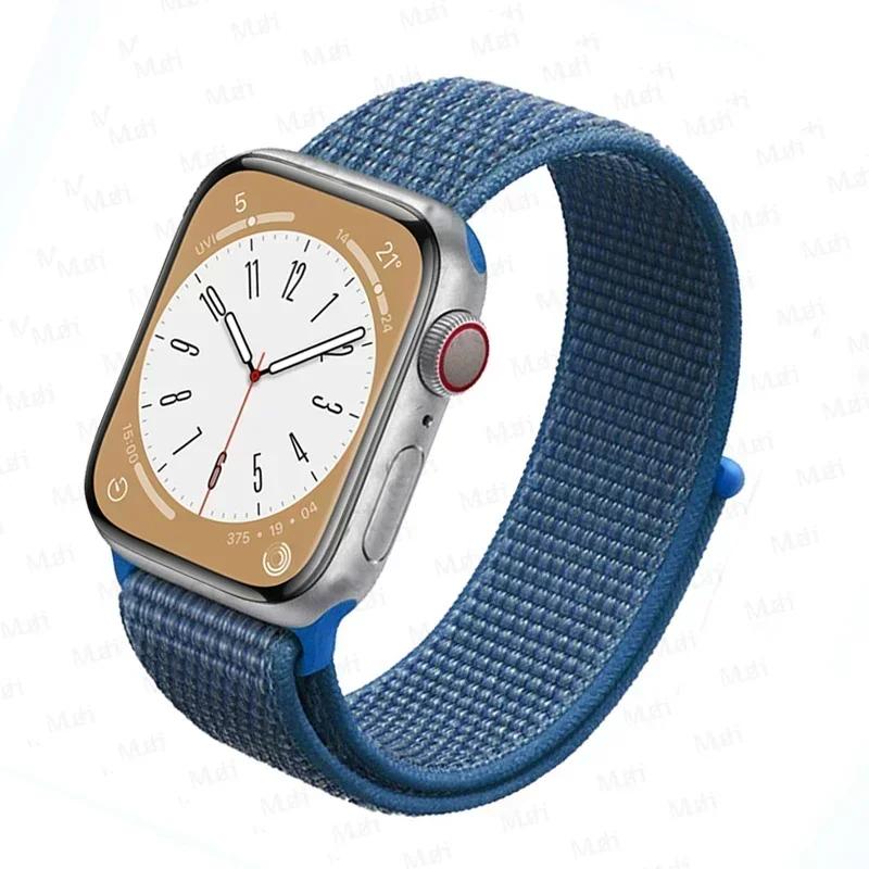 Nylon loop Strap For Apple Watch bands 46mm 44mm 40mm 45mm 41mm 42mm Sport Bracelet iwatch Ultra 2 49mm Series 10 9 8 se 7 6 5 4 Strap