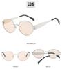 2024 Oval Metal Sunglasses: Trendy Small Round Lens for Men & Women