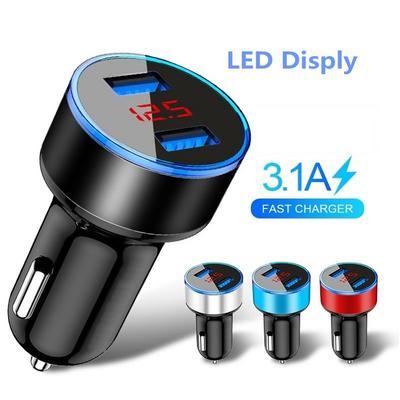 3.1a Car Charger Mobile Phone Fast Charging Adapter Car With Led Display For Xiaomi Mi9 Huawei P30 P20 Usb Charger Iphone 11 X 7