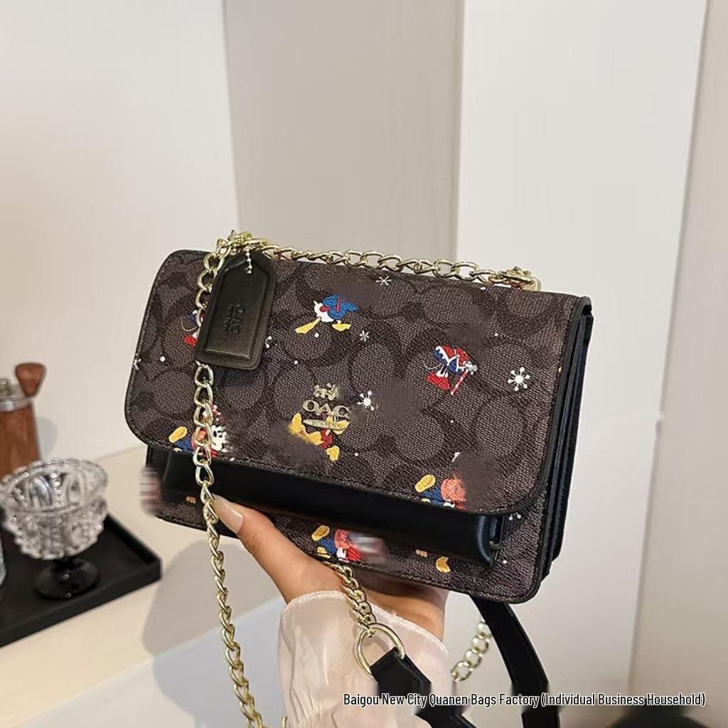 Sac à bandoulière chaîne polyvalent mode européenne et américaine - Design populaire décontracté de niche pour femmes