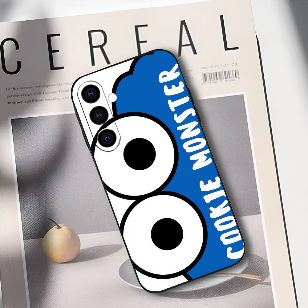 C-Cookies Monster Cartoon Phone Case For Samsung Galaxy A73,A72,A71,A70,A53,A52,A51,Others Soft Black Cover