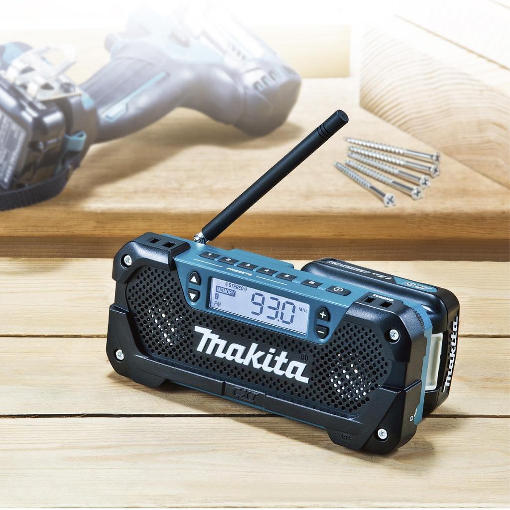 Cordless Radio Makita Lightweight Portable Black Blue MR052