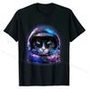 Bicolor Cat In In Space Galaxy Astronaut Helmet, Tshirt C...