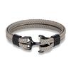Navy Style Men Anchor Bracelet Woven Multilayer Leather Bracelets for Women Black Stainless Steel Sport Buckle