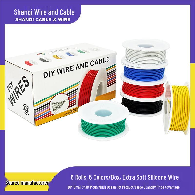 6 Rolls Silicone Wire Set - Extra Soft, High Temp Resistant, Ideal for Model Aircraft & Drones.
