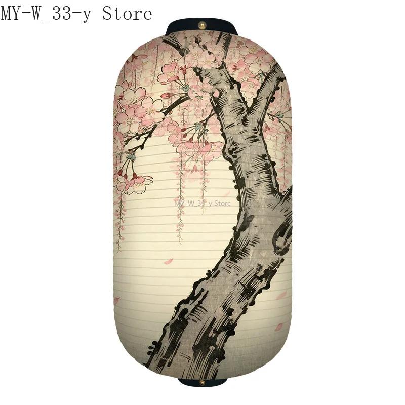 25x50cm Japanese-style Cherry Blossoms Cloth Lantern Ukiyo-e Traditional Printed Lantern Izakaya Cuisine Wedding Party Decor