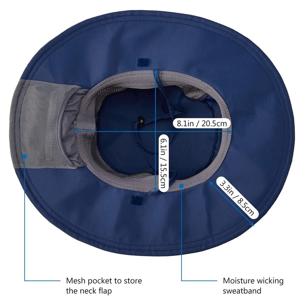 Bassdash Fischerhut UV-Fischer-Sonnenhut für die Feldarbeit und das Bergsteigen Herren [Wasserabweisend, LSF50+, Schutz, Schnelltrocknend, Leichtgewicht]
