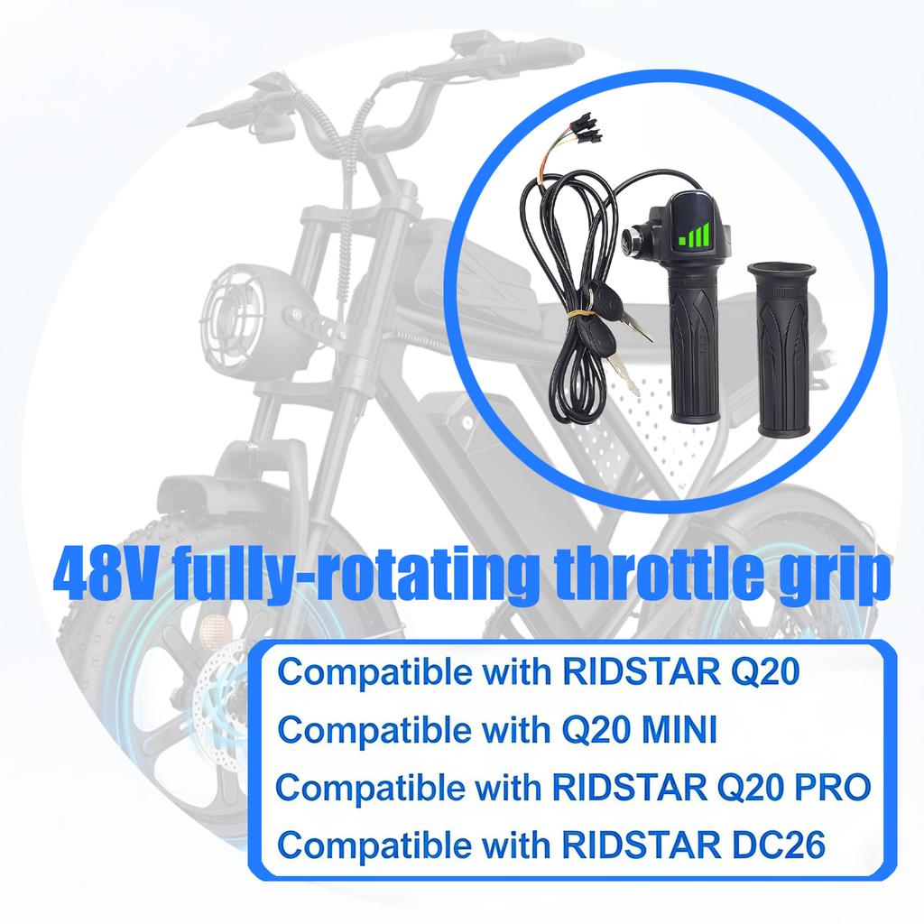 LCD Speed Display Throttle 36V 48V Twist Grip Throttle Controller 3Pin For Electric Bicycles And Scooters