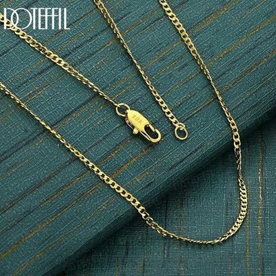 Collana in Argento Sterling 925 a Catena Laterale da 16-30 Pollici, Dorata, Gioielli da Matrimonio