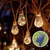 Dekorative Pergola Lichterketten Solar Außenleuchten Vintage Hanfseil Hängelichter mit bruchsicheren Glühbirnen