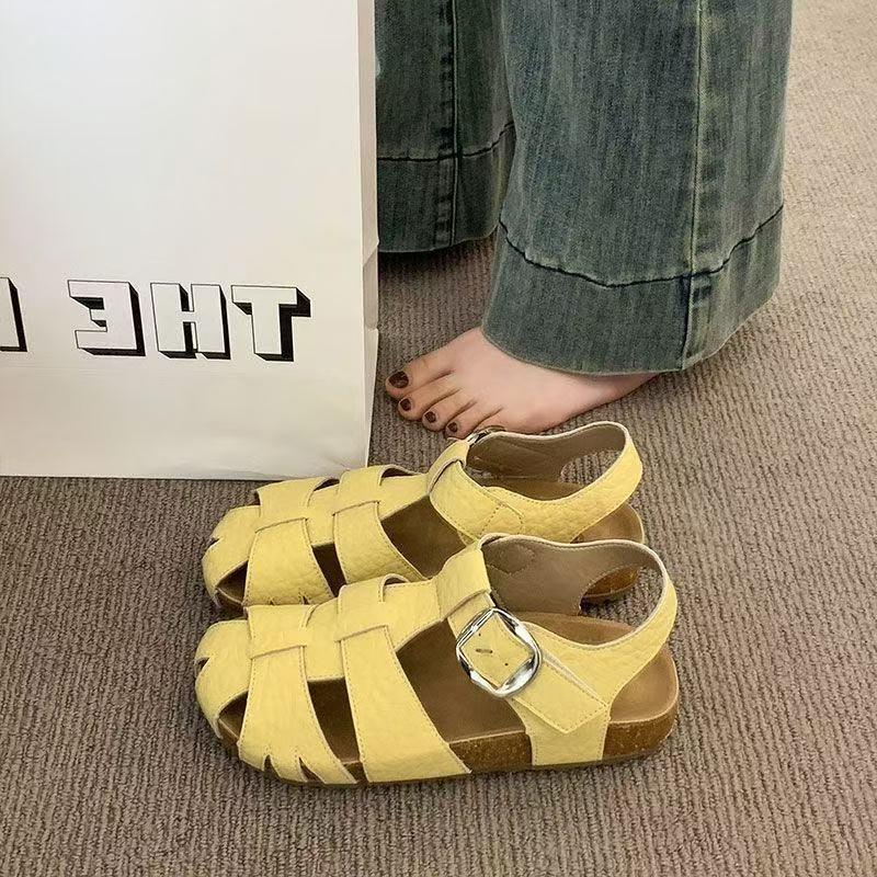 Sandals Women's Summer Outer Wear New Woven Hollow Pig Cage Shoes Thick-soled Bag Head Cool Single Shoes