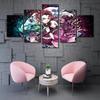 Wall Art Home Decoration Room 5 Pieces Demon Slayer Anime Characters Poster Canvas Painting HD Prints Pictures Framework Modular